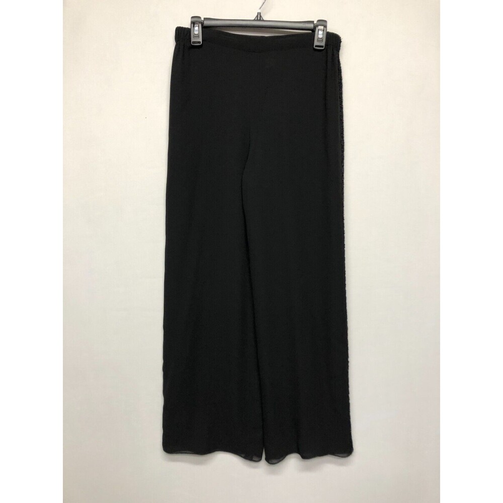 KM Collection by Milla Bell Women Stretch Wide Leg Pants Size 6 Black B267 -25